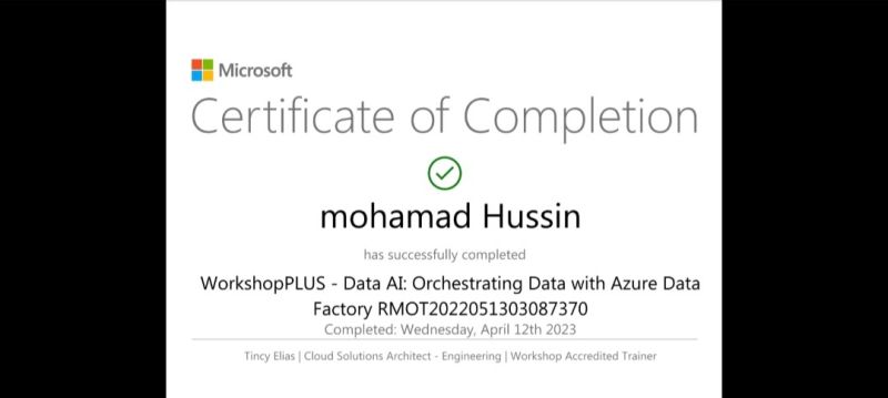 Azure Data Factory Certificate